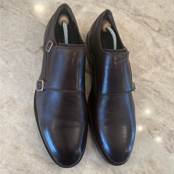 COLE HAAN Brown Leather Monk Strap Shoes - Picture 2 of 6